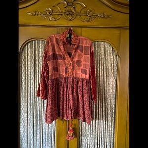 Vintage ✨boho✨ oversized velvet swing blouse